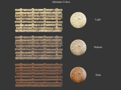 Medieval Siege Engine Ramp Building Set Low-poly 3D model