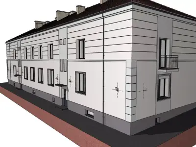 Modern Apartment Building 3D Model Renovated Classic 3D model