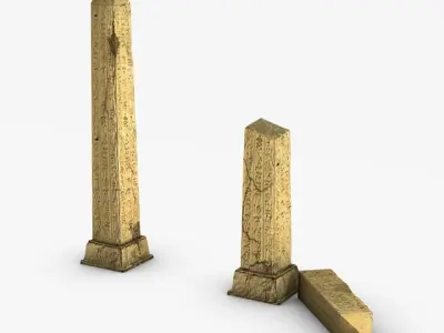Obelisk broken obelisk Low-poly 3D model