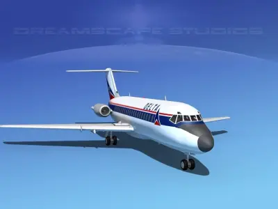 Douglas DC-9-20 Delta Airlines 3D model