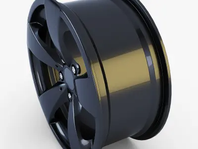 Style 138 wheel black Mid Poly Low-poly 3D model