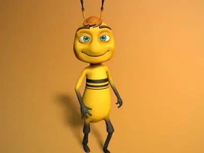 cartoon bee boy Low-poly 3D model