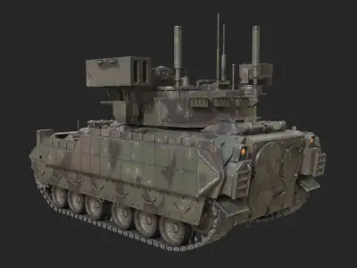 3 coatings of USA M6 Bardley Tracked anti-aircraft vehicle Low-poly 3D model