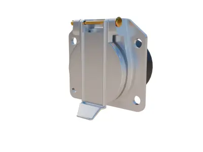 7 Way Trailer Connector Plug Electrical Tow Socket Truck n RV Low-poly 3D model