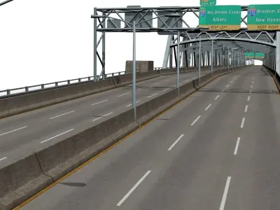 Robert F Kennedy Bridge 2 Low-poly 3D model