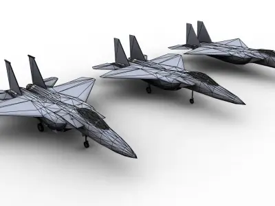 F15 Aircraft Low-poly 3D model