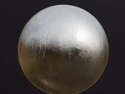 poleaxe halberd with procedural Scratched metal material Low-poly 3D model