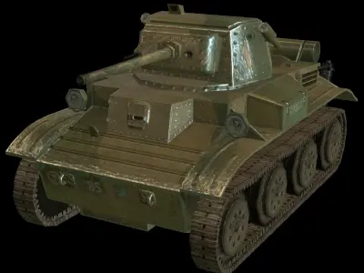 Light Tank Mk VII Tetrarch Low poly Free low-poly 3D model