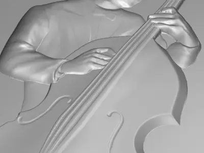 Double Bass Player Free 3D print model