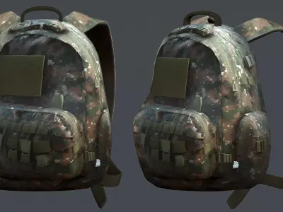 Backpack Camping Generic military human bag storqge baggage Low-poly 3D model