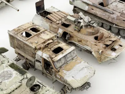 Destroyed russian armored vehicles Vol3 3D model