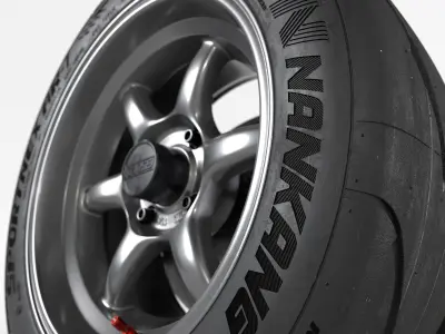 Kansei Tandem 15 Rims with Nankang Sportnex AR-1 Tires 3D model