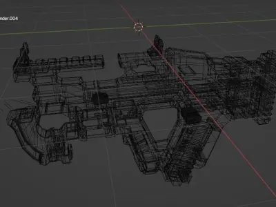 Sci-fi gun Model Low-poly 3D model