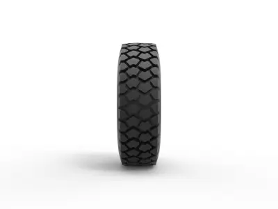 Military truck tire Scale 1 to 25 3D print model
