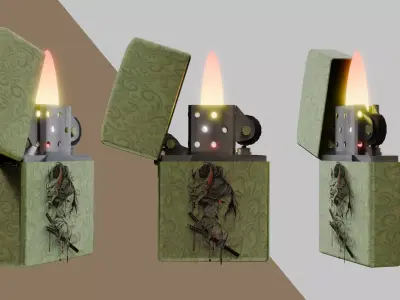 Zippo lighter model Low-poly 3D model