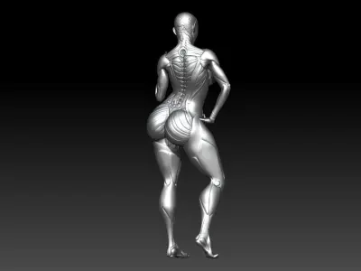 cyber girl stand 3D print model