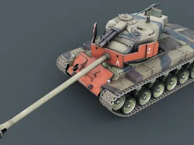 T26E1 Pershing Low-poly 3D model