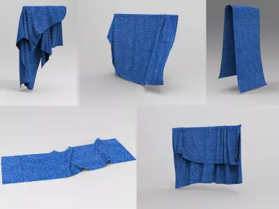 Set 5 in 1 Cloth 5 Low-poly 3D model