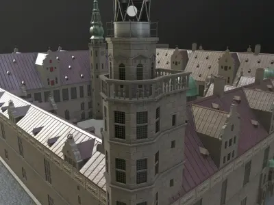 Kronborg Castle Low-poly 3D model
