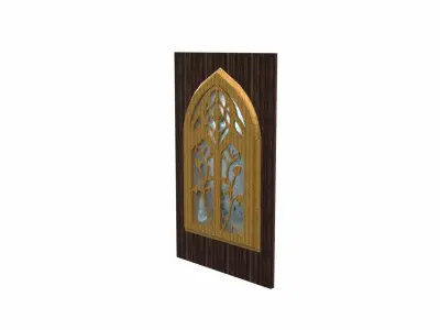 Low-Poly Fantasy Window Elegant Ornate Gothic Art Nouveau Style Low-poly 3D model
