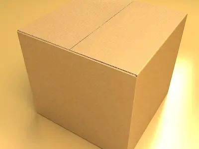 Photoreal Cardboard Carton High Res 3D model