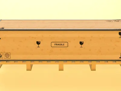 PBR Wooden Crate Low-poly 3D model