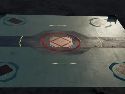 Futuristic Landing Pad Low-poly 3D model