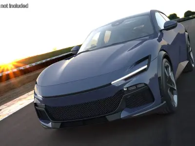 Extreme Sports Crossover Car Violet Rigged for Maya 3D model