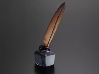 feather old Fountain pen 3D print model