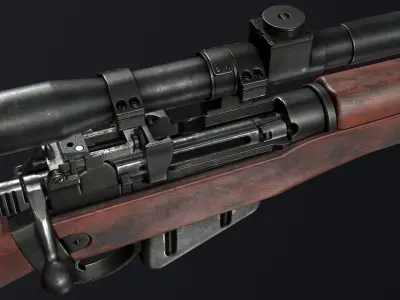 PBR Lee Enfield No 4 Mk 1 Low-poly 3D model