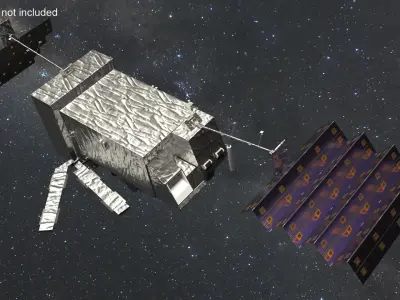 Weather Satellite with Solar Panels 3D model