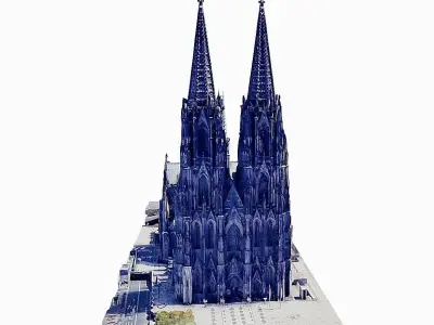 Cologne Cathedral - Kolner Dom Low-poly 3D model
