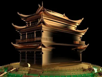 Chinese ancient  house   3D model