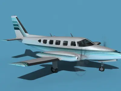 Piper PA-31-350 Navajo Chieftain V01 3D model