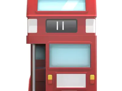 London double decker bus Low-poly 3D model