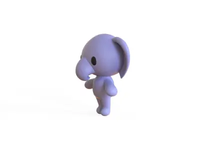 Little animal cute - Elephant cute - Character006 Low-poly 3D model
