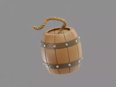 Barrel bomb TNT Low-poly 3D model