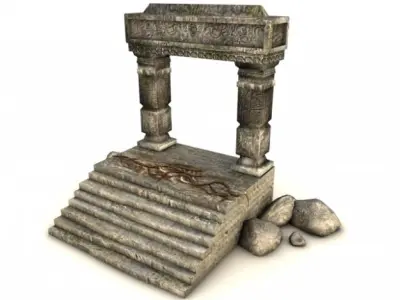 Ancient entrance with stones 3D model