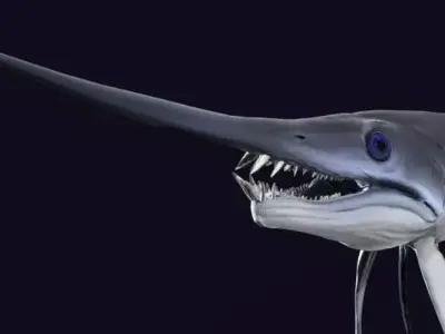 Protosphyraena nitida  Low-poly 3D model