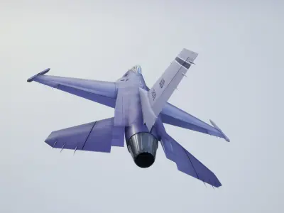Animated Jet fighter f-16 falcon low poly Low-poly 3D model