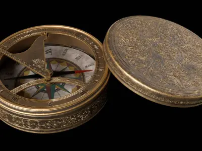 old copper compasspbr 3D model