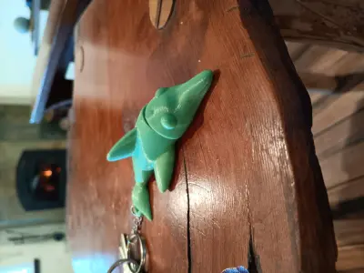 Flexi Dolphin Keychain - articulated - print in place  Free 3D print model