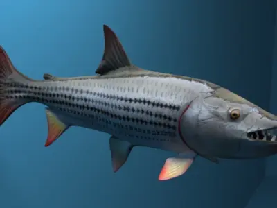 goliaht tiger fish rigged Low-poly 3D model