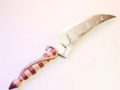 Sylvan Shards Lowpoly Elven Dagger Free 3D model