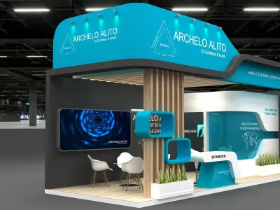stall booth exhibition 3D model