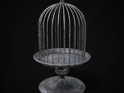 Metal Bird Cage Low-poly 3D model