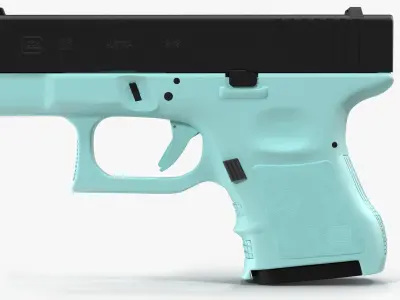 Glock 26 Blue Low-poly 3D model