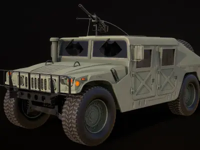 HMMWV M-998M2 Humvee 3D-Model Game Ready Low-poly 3D model