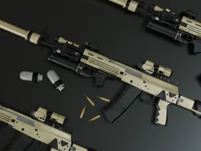 AK12BR Low-poly 3D model