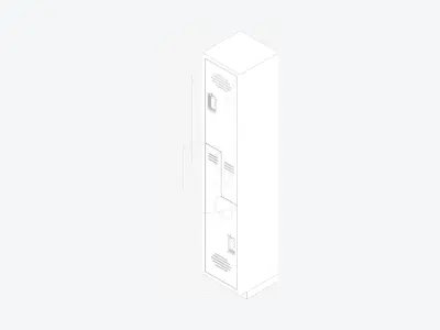 Locker - Plastic - Locka - Classic - 2 Person Z Low-poly 3D model